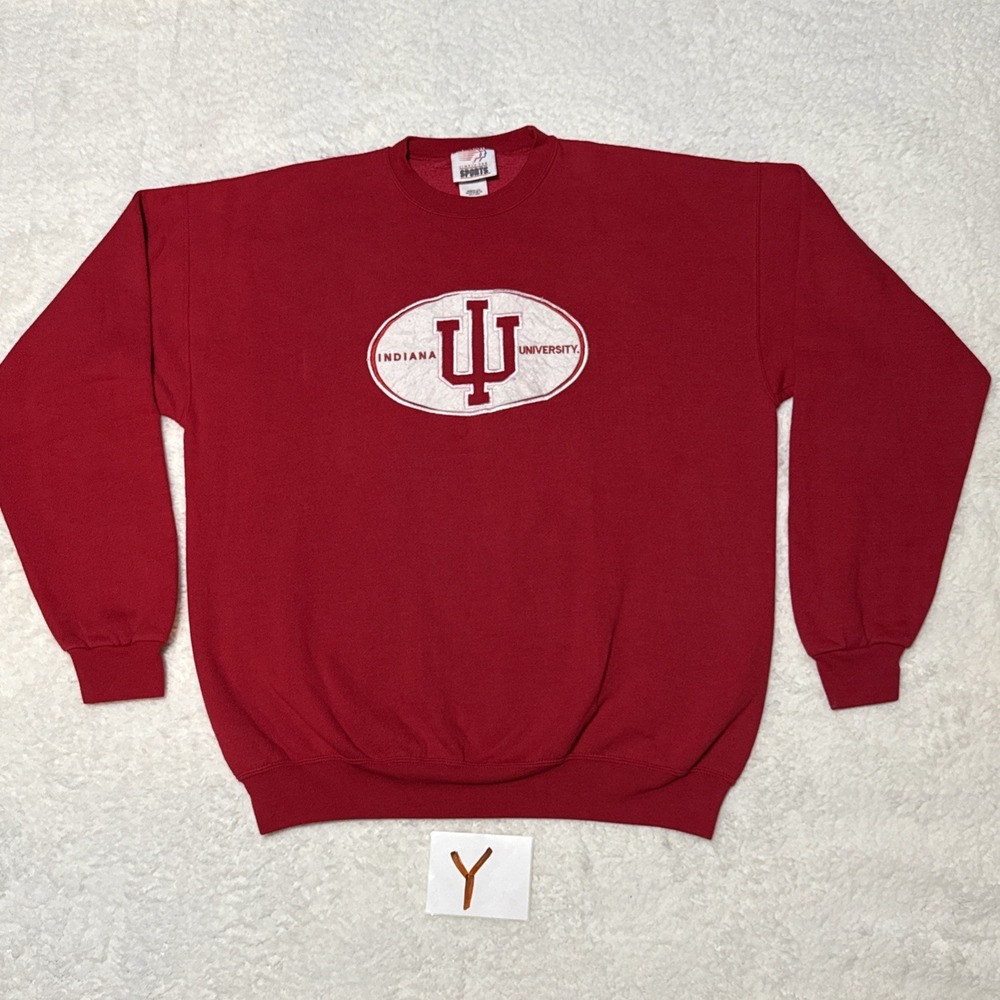 Vintage Simply For Sports Indiana University Red Crewneck Size XL Made In USA